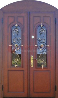 Двухстворчатая стальная дверь Винорит в форме арки ДА-55 в Санкт-Петербурге