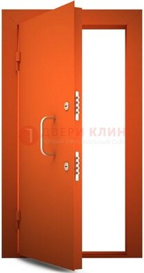 Оранжевая стальная бронированная дверь с нитроэмалью ДБ-2 в Лобне