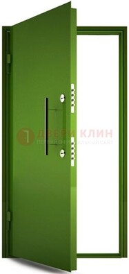 Зеленая металлическая бронированная дверь ДБ-8 в Лобне