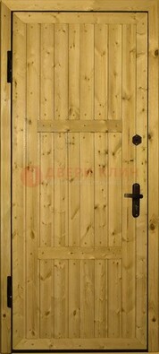 Светлая металлическая дверь с евровагонкой ДЕ-2 в Старой Купавне