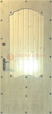 Белая железная дверь с евровагонкой ДЕ-9 в Старой Купавне