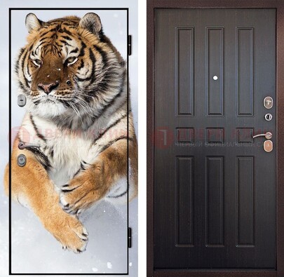 Металлическая дверь с фотопечатью тигра ДФ-1 в Старой Купавне