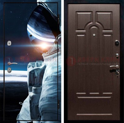 Стальная дверь с фотопечатью космонавта ДФ-4 в Старой Купавне