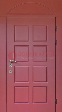 Красная стальная дверь с верхней фрамугой ДФГ-13 в Старой Купавне