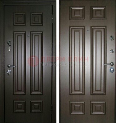 Темная металлическая дверь с МДФ ДМ-136 в квартиру в Старой Купавне