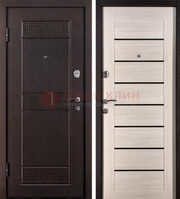 Темная стальная дверь с МДФ ДМ-147 для улицы в Старой Купавне