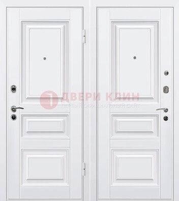 Белая металлическая дверь с МДФ ДМ-179 в Старой Купавне