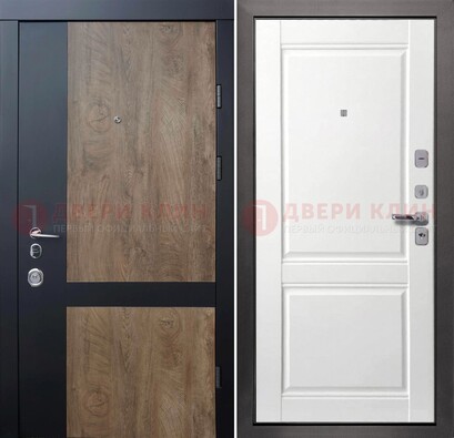 Черно-коричневая входная дверь с терморазрывом и МДФ ДМ-192 в Старой Купавне