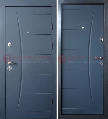 Серая входная дверь с фигурной фрезеровкой МДФ ДМ-213 в Старой Купавне