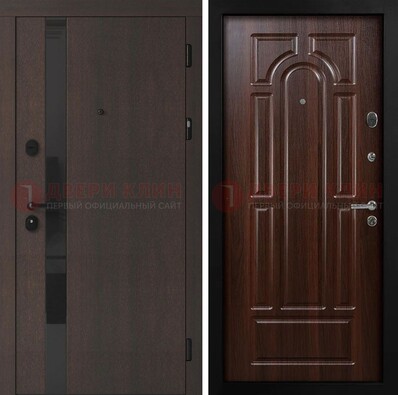 Темная входная дверь с МДФ панелями в квартиру ДМ-499 в Старой Купавне