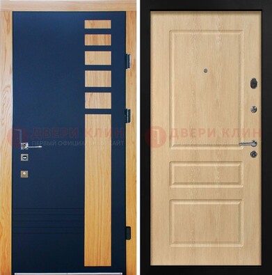 Двухцветная железная дверь с МДФ в квартиру ДМ-511 в Старой Купавне