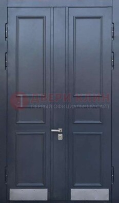 Черная двухстворчатая дверь для улицы с МДФ ДМ-535 в Старой Купавне