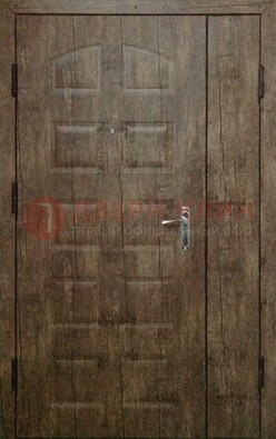 Коричневая тамбурная двухстворчатая дверь с МДФ ДМ-539 в Старой Купавне