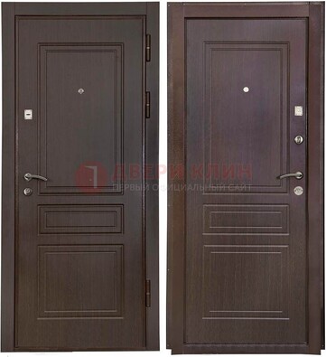 Антивандальная коричневая железная дверь с МДФ ДМ-61 в Старой Купавне