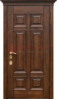 Филенчатая железная дверь с массивом дуба ДМД-68 в Старой Купавне
