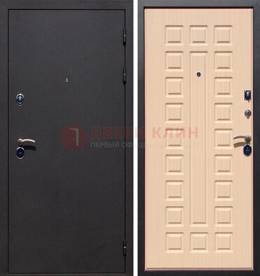 Черная стальная дверь с порошковым окрасом МДФ внутри ДП-102 в Старой Купавне