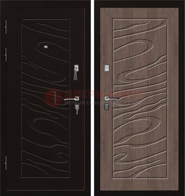 Темная железная дверь с порошковым окрасом ДП-127 в Старой Купавне