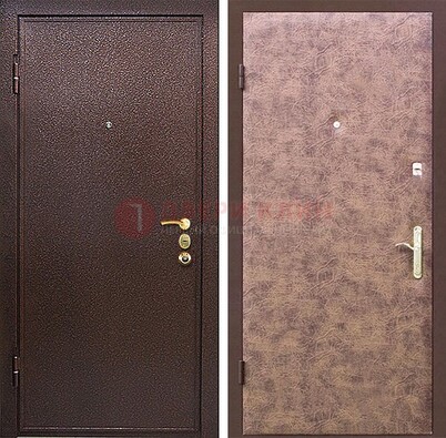 Коричневая входная дверь с порошковым покрытием ДП-147 в Старой Купавне