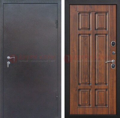 Темная входная дверь с порошковым покрытием с МДФ панелью ДП-235 в Старой Купавне
