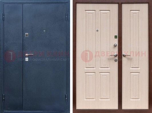 Двустворчатая стальная дверь с порошковым напылением и МДФ ДП-239 в Старой Купавне