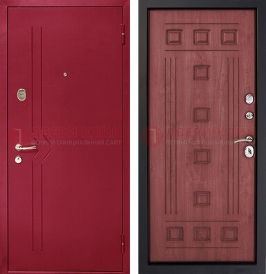 Красная железная дверь с порошковым напылением ДП-242 в Старой Купавне