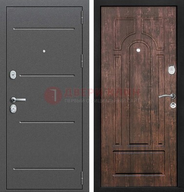 Железная дверь Антик серебро с порошковым напылением и МДФ Тисненый орех ДП-260 в Старой Купавне