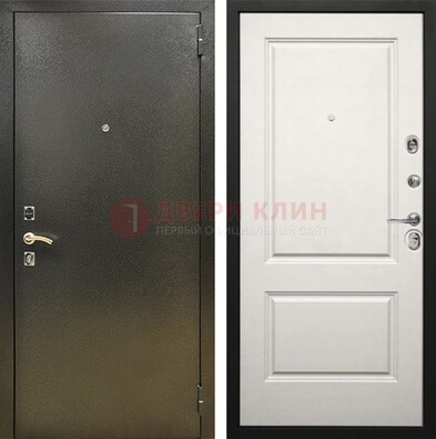 Металлическая темная дверь с порошковым напылением и классической МДФ ДП-298 в Старой Купавне