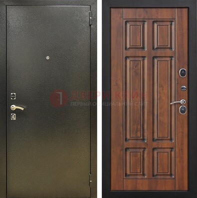 Металлическая входная темная дверь с порошковым напылением и МДФ ДП-299 в Старой Купавне