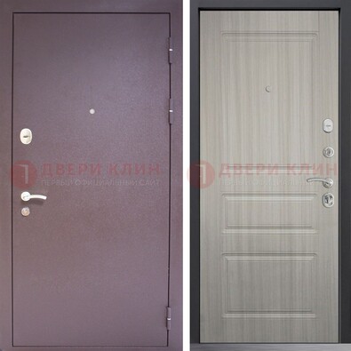 Темная стальная дверь с порошковым окрасом и МДФ ДП-310 в Старой Купавне