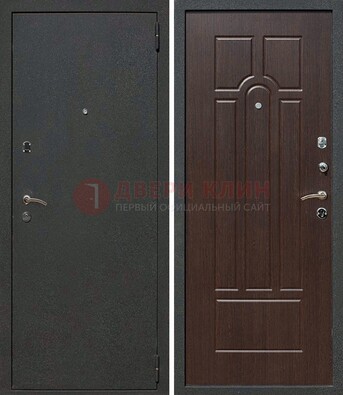 Черная металлическая дверь с порошковым окрасом ДП-47 в Старой Купавне