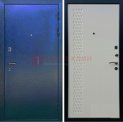 Синяя железная дверь с порошковым напылением ДП-49 в Старой Купавне