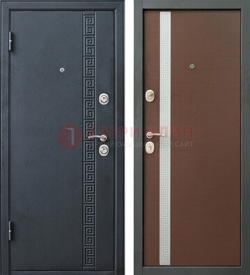 Черная стальная дверь с порошковым напылением ДП-9 в Смоленске