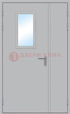 Белая входная техническая дверь со стеклянной вставкой ДПП-10 в Старой Купавне