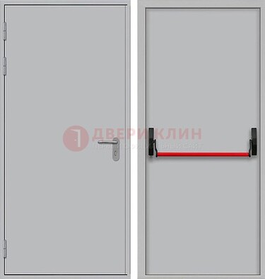 Белая металлическая противопожарная дверь с длинной ручкой ДПП-14 в Старой Купавне