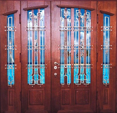 Парадная дверь со вставками из стекла ДПР-55 с шумоизоляцией в Старой Купавне