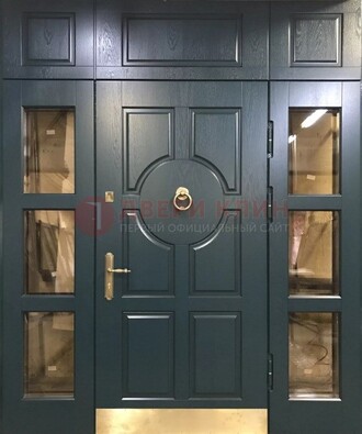 Стальная парадная дверь ДПР-64 со стеклопакетом в Старой Купавне