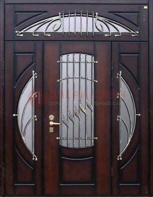 Парадная дверь со стеклянными вставками и ковкой ДПР-9 для улицы в Старой Купавне