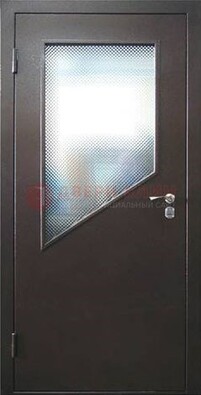 Стальная дверь со стеклом ДС-5 в кирпичный коттедж в Старой Купавне