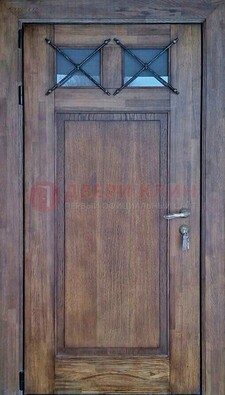 Металлическая дверь с Виноритом со стеклом и ковкой под старину ДСК-209 в Саранске