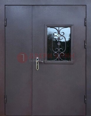 Тамбурная дверь Порошок со стеклом и ковкой ДТМ-48 в Старой Купавне