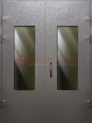 Серая тамбурная дверь со стеклянными вставками ДТМ-8 в Старой Купавне