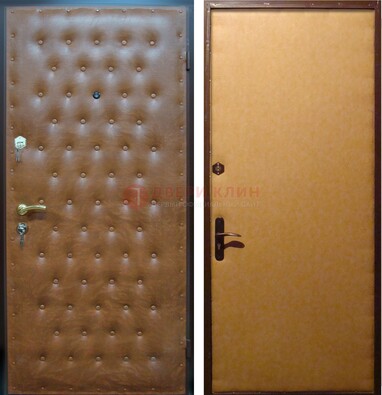 Желтая железная дверь с винилискожей ДВ-2 в Старой Купавне