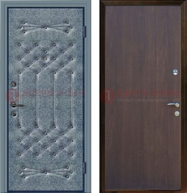 Серая металлическая дверь с винилискожей ДВ-35 в Старой Купавне