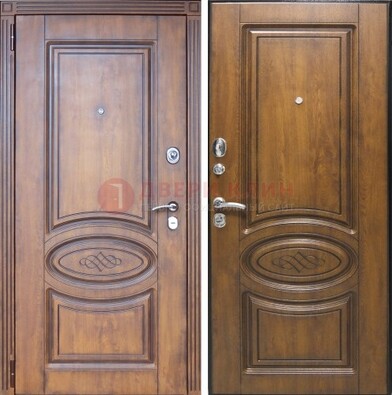 Коричневая металлическая дверь с виноритом ДВТ-10 в Старой Купавне