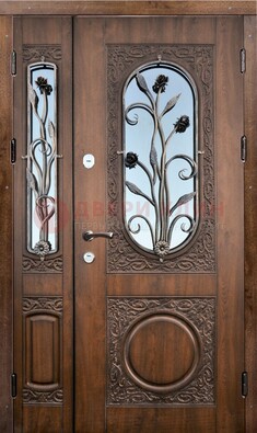 Железная дверь с виноритом и ковкой ДВТ-180 в Старой Купавне