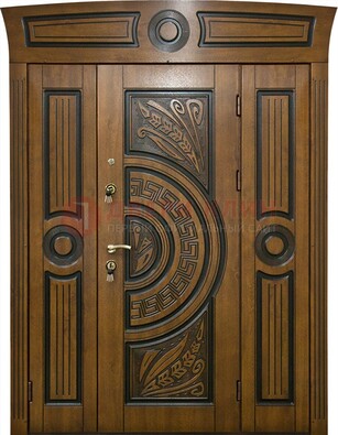 Парадная входная дверь с виноритом и узором ДВТ-194 в Старой Купавне