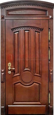 Темная стальная дверь с виноритом и фрамугой ДВТ-238 в Старой Купавне