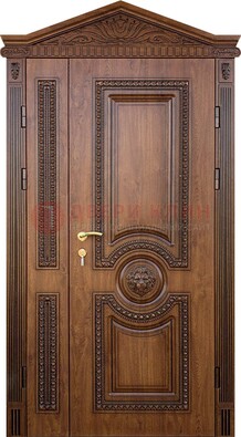 Узорная стальная дверь с виноритом для дома ДВТ-260 в Старой Купавне
