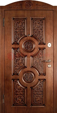 Коричневая входная дверь с виноритом ДВТ-41 в Старой Купавне