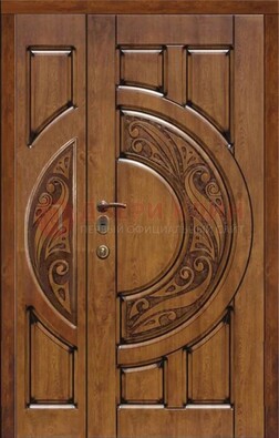 Коричневая входная дверь с виноритом ДВТ-5 в Старой Купавне